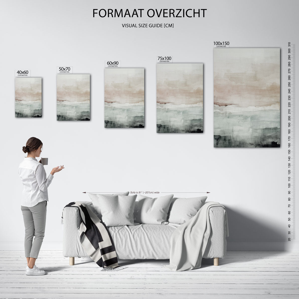 Zachte kleurovergangen – staand wanddecoratie kunstwerk