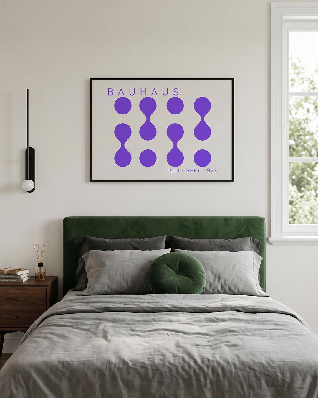 Vormritme en kleur – liggende Bauhaus poster voor aan de muur