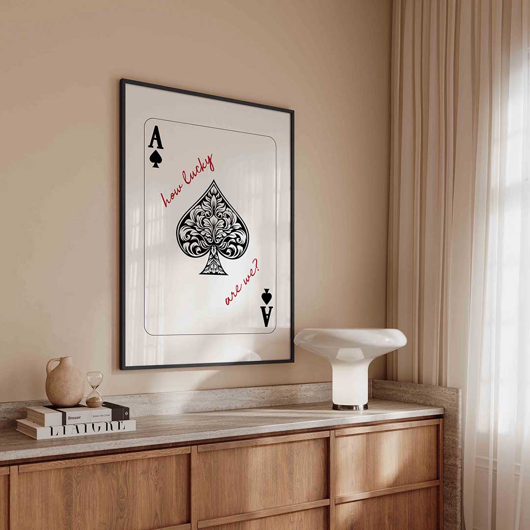 Schoppen aas – kleurrijke Pop Art poster in staand formaat