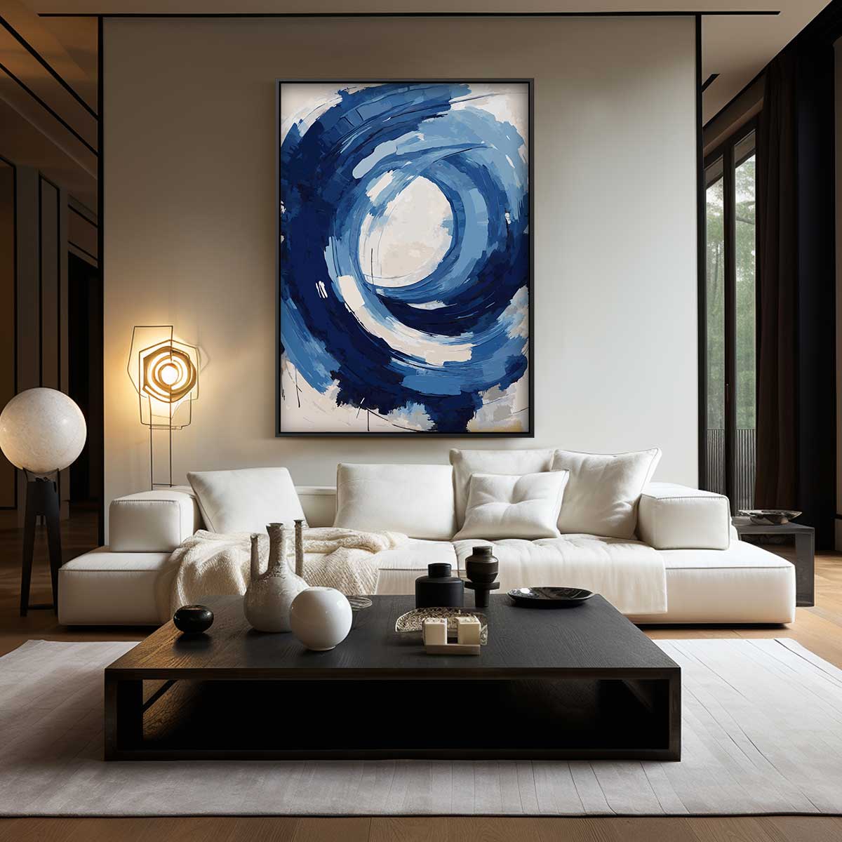 Blauwe Stroom – portret kunstwerk als wanddecoratie