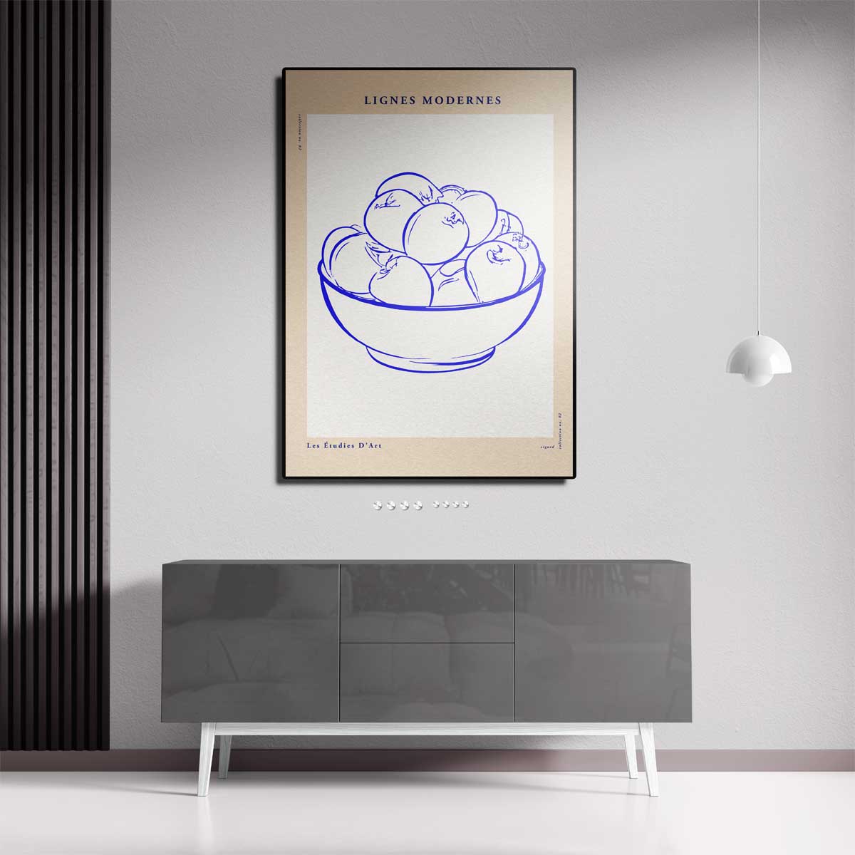 Moderne Lijnen Fruit Schaal – canvas kunstwerk als wanddecoratie
