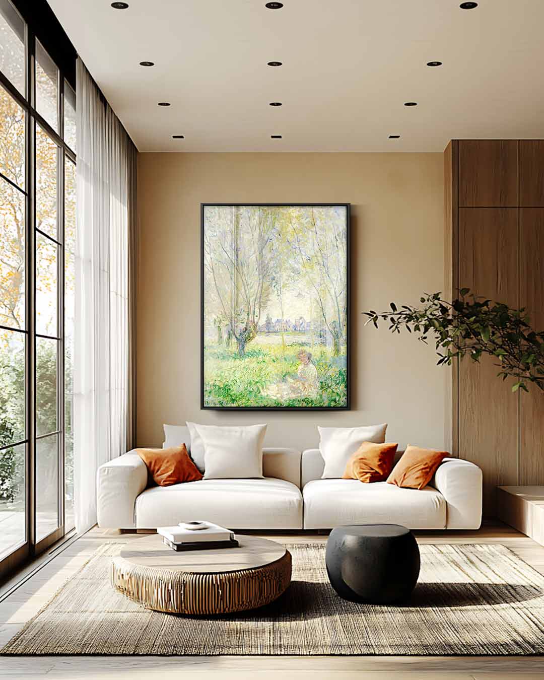 Zomerdag onder de Bomen – staand kunstwerk voor modern interieur