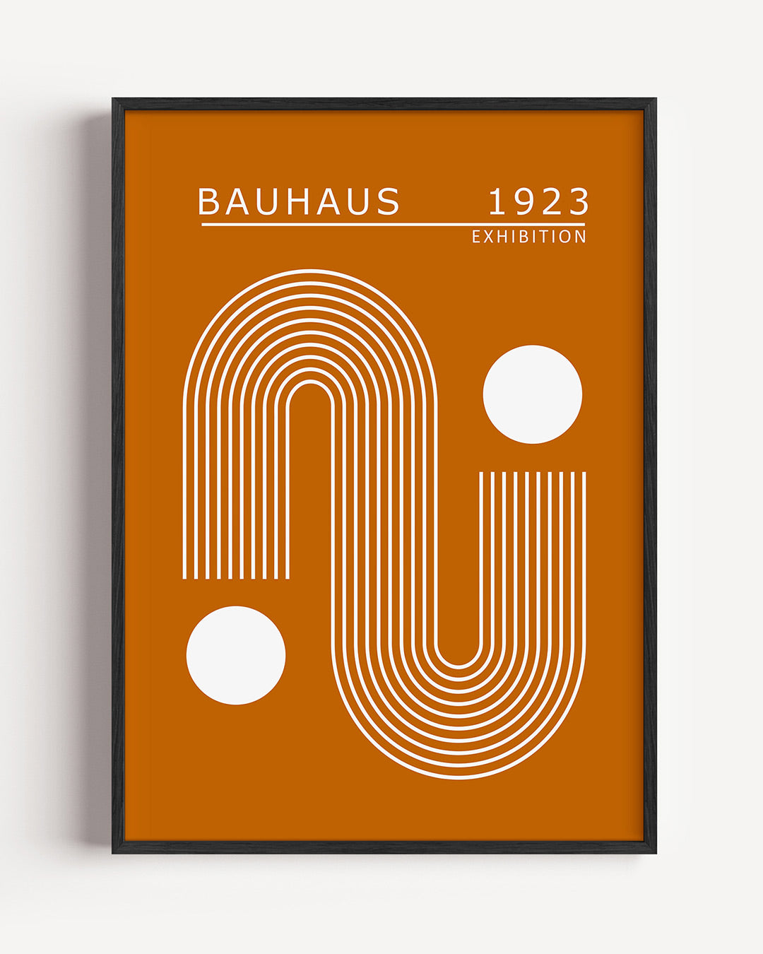 Lijnen en cirkelvormen – staande Bauhaus poster als wanddecoratie