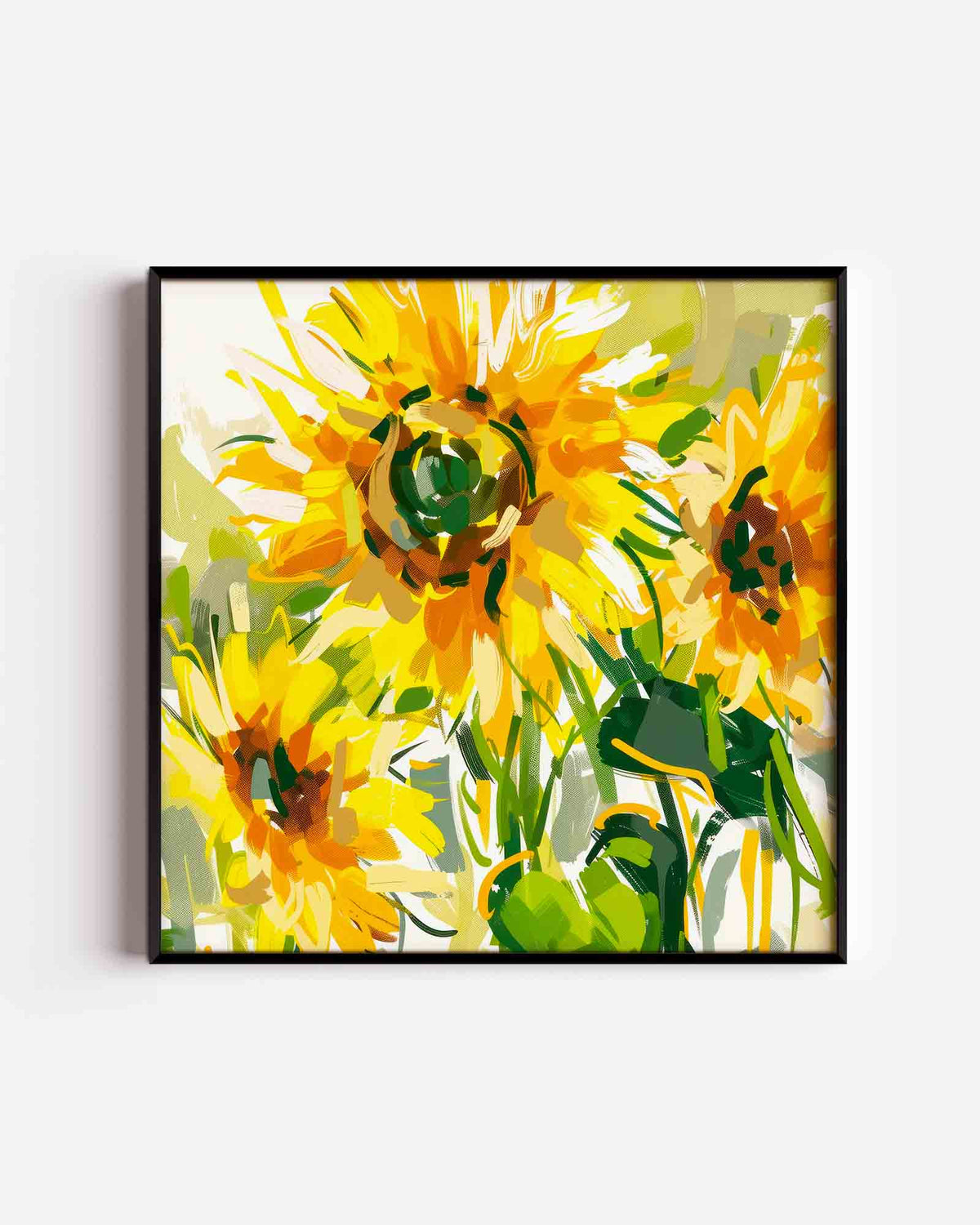 Zonnebloemen – kleurrijke illustratie poster als wanddecoratie