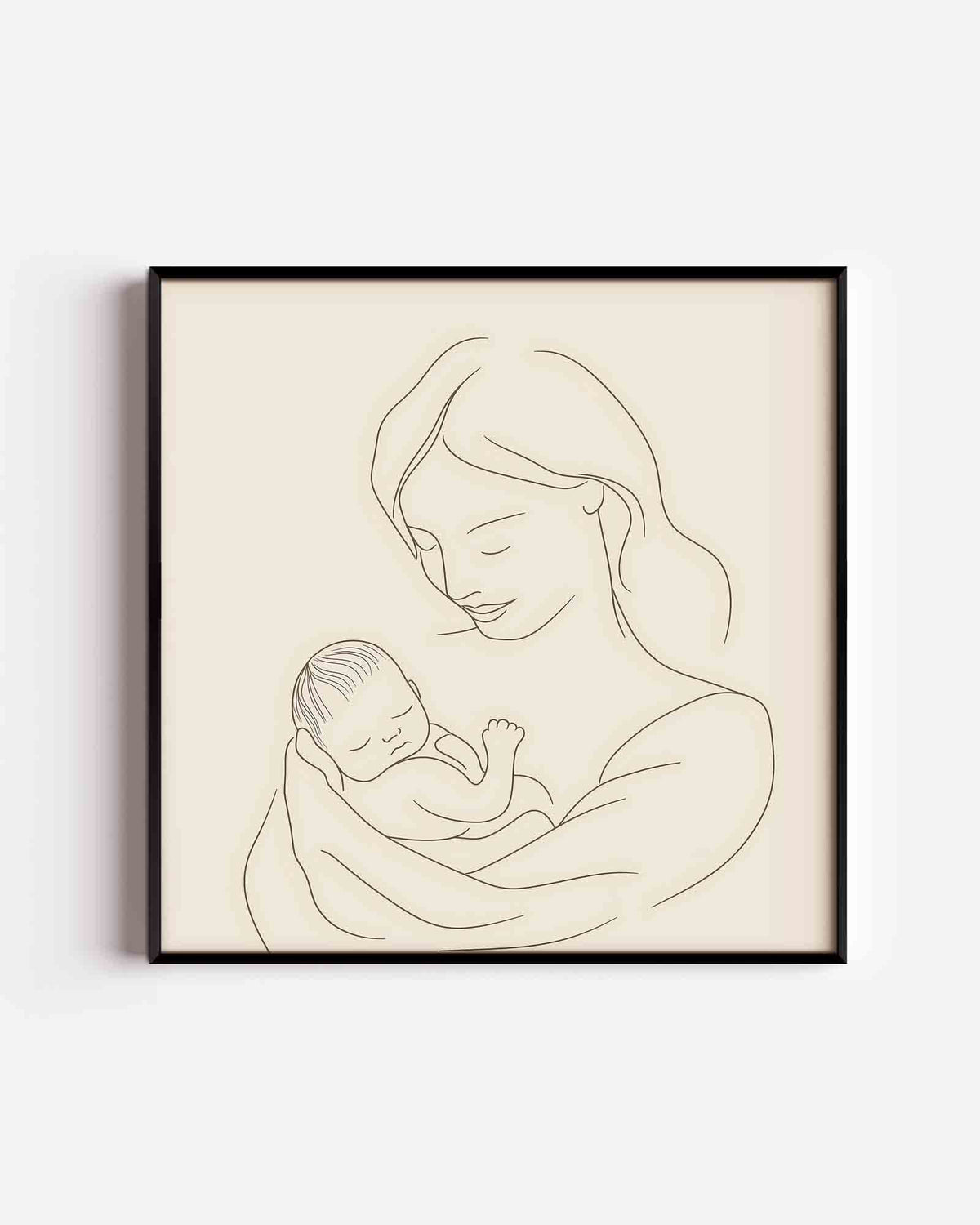 Moeder en kind – vierkante kinderposter als wanddecoratie