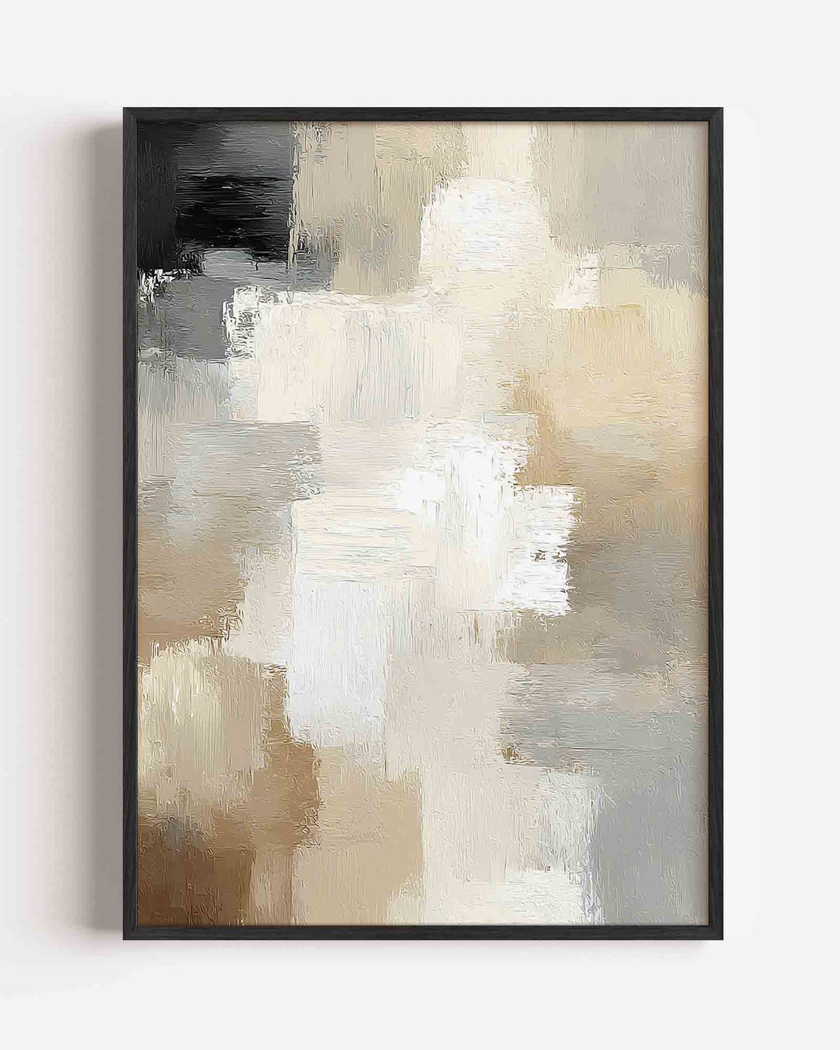 Abstracte beige en grijze vlakken – abstracte textuur portret poster als wanddecoratie