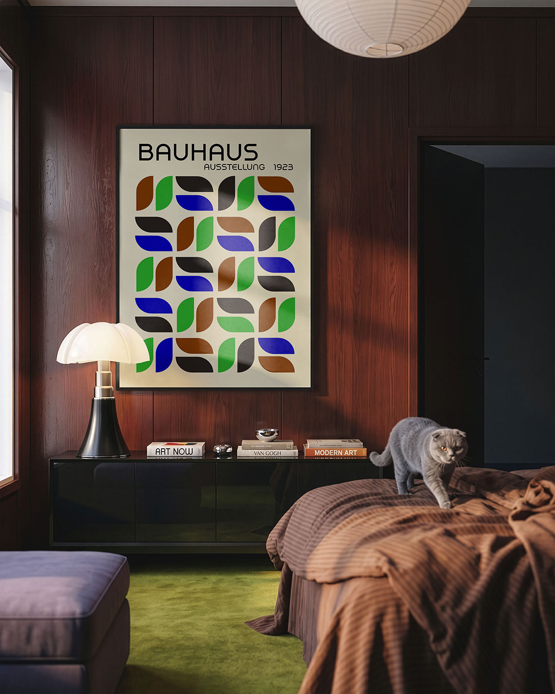 Vormritme en kleur – geometrische Bauhaus poster in staand formaat