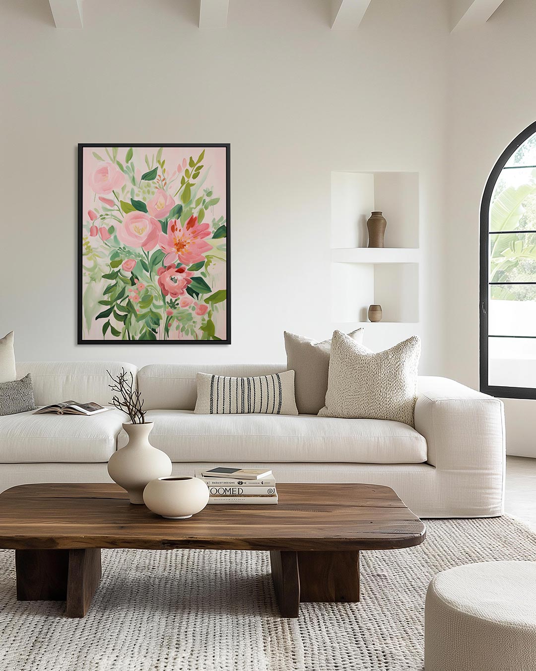 Bloemenexplosie – moderne staande wandkunst