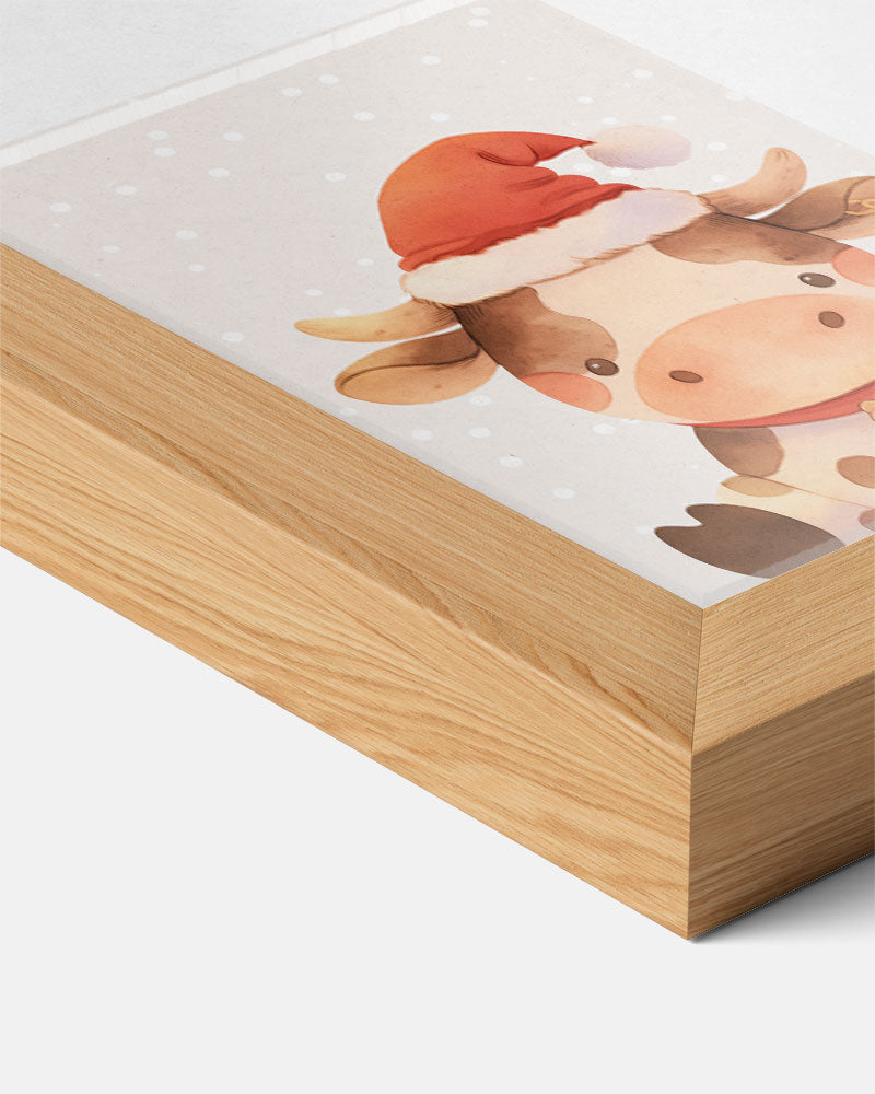 Kerstkoe Feestposter – kids poster als vrolijke staande wanddecoratie