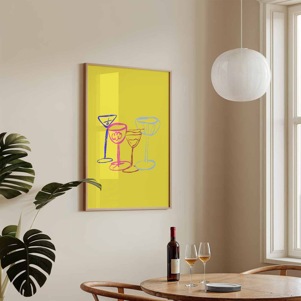 Kleurrijke Cocktailglazen – keukenposter in staand formaat