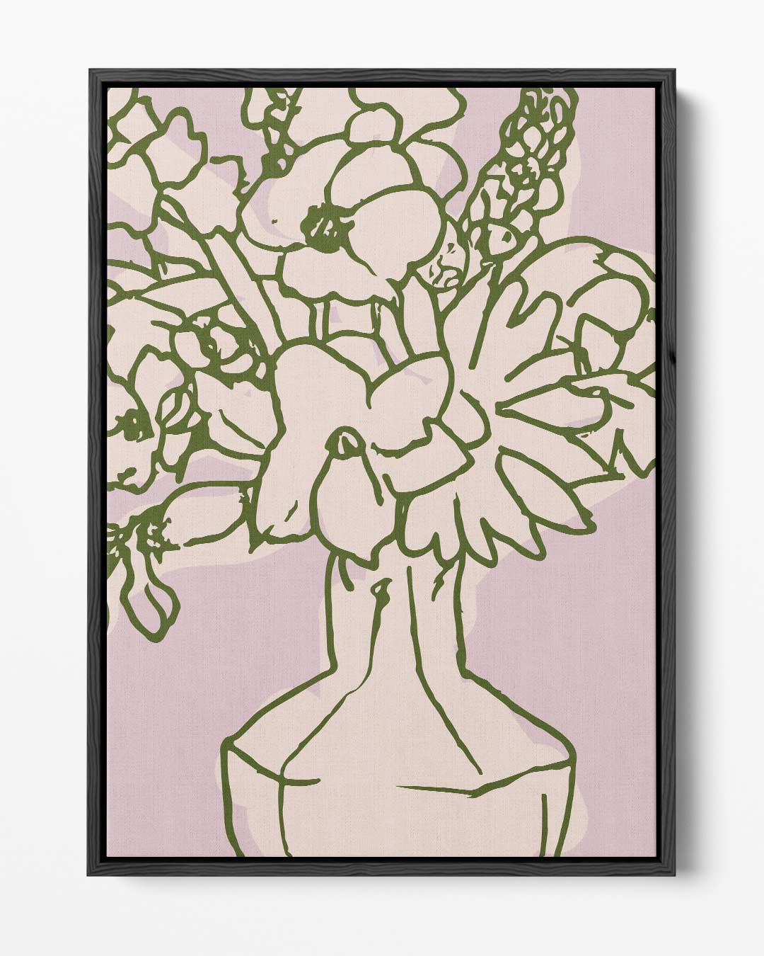 Bloemenpracht in Lijnkunst – portret kunstwerk als wanddecoratie