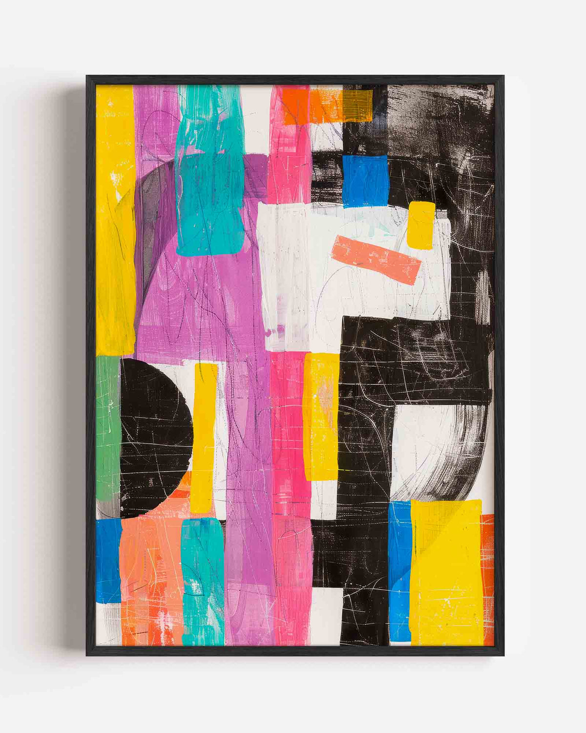 Abstracte vormen en kleuren – kleurrijke illustratie portret poster als wanddecoratie