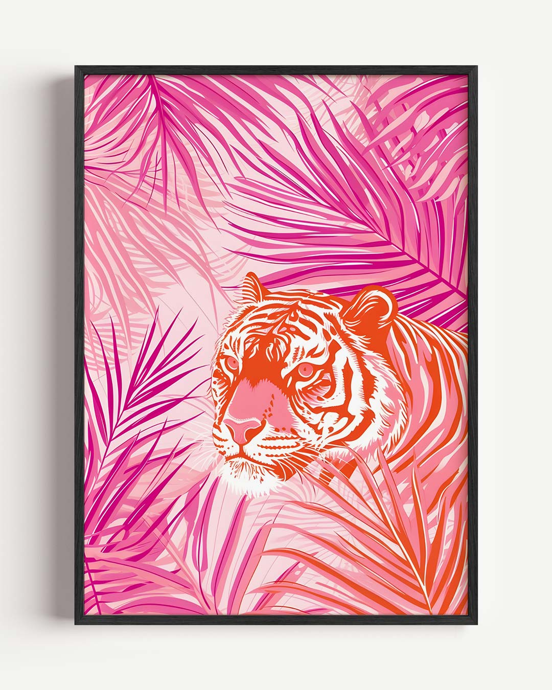 Wilde Tijgers in Pastel Jungle – Popart en Streetart portret poster als wanddecoratie