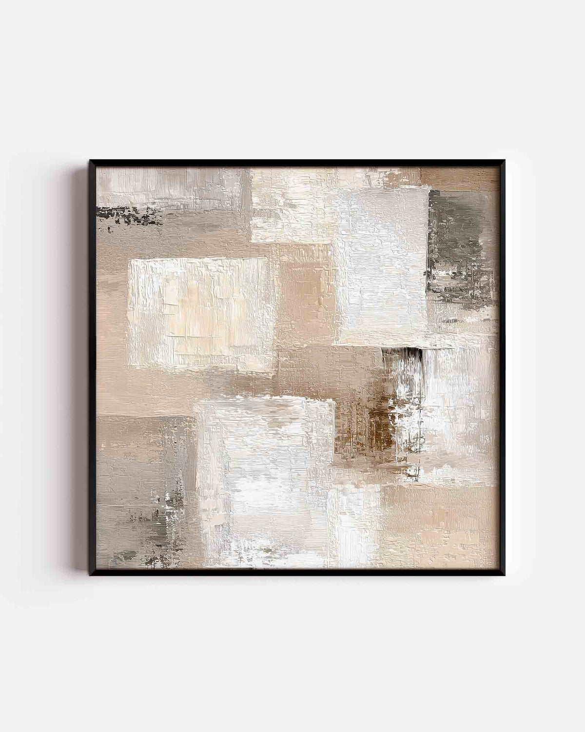 Abstracte beige vlakken – abstracte vierkante poster als wanddecoratie