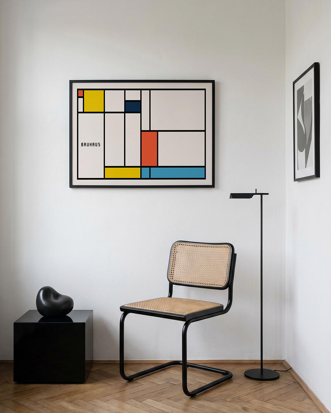 Vlakverdeling en kleur – geometrische Bauhaus poster in liggend formaat