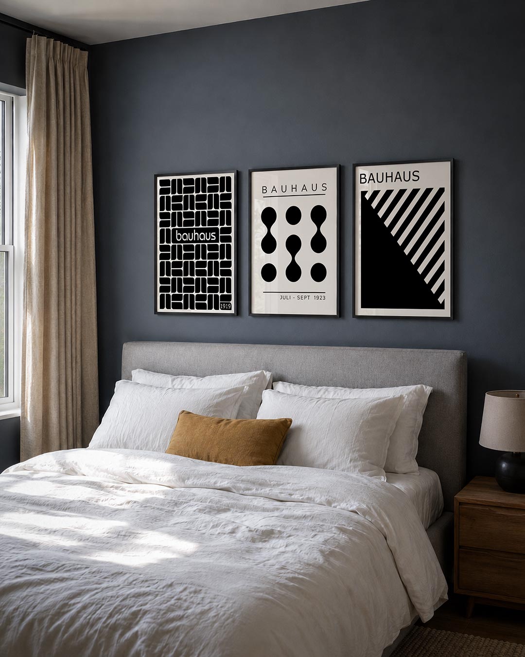 Patroon en ritme posterset – derde productweergave – deze posterset in drie delen toont een strak lijnenspel met herhalende