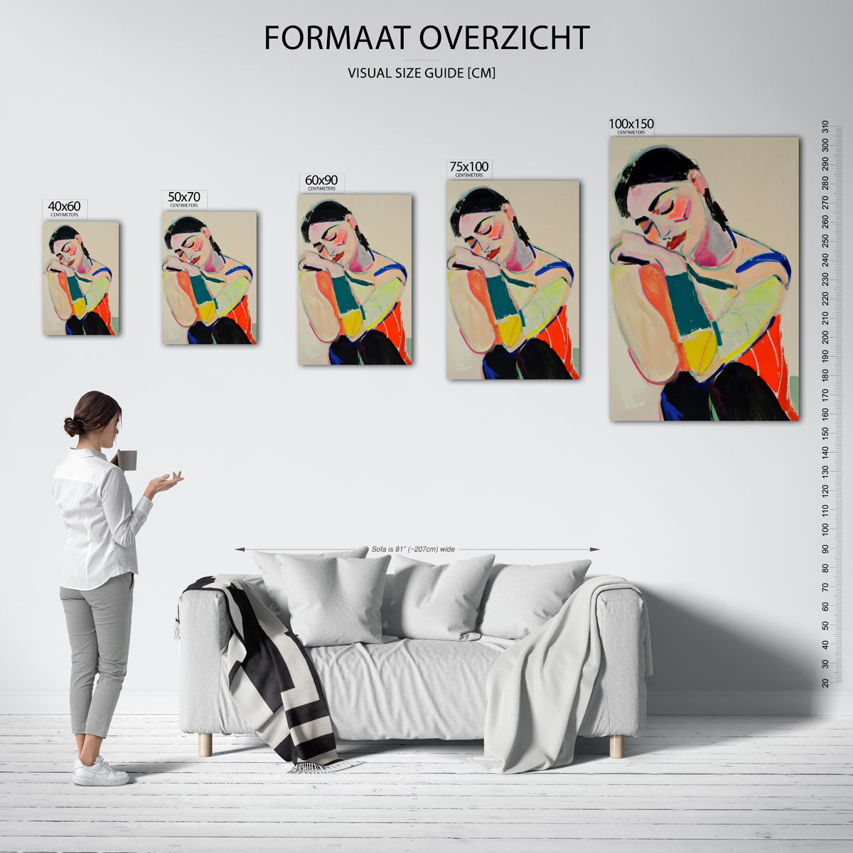 Dromerige kleurencompositie – staand wanddecoratie kunstwerk