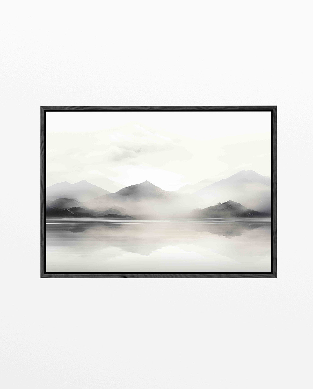 Mistige bergen – liggend abstract kunstwerk