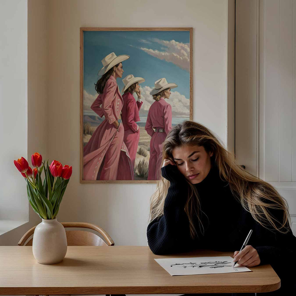 Stijlvolle Cowboy-Chic – paasposter in staand formaat