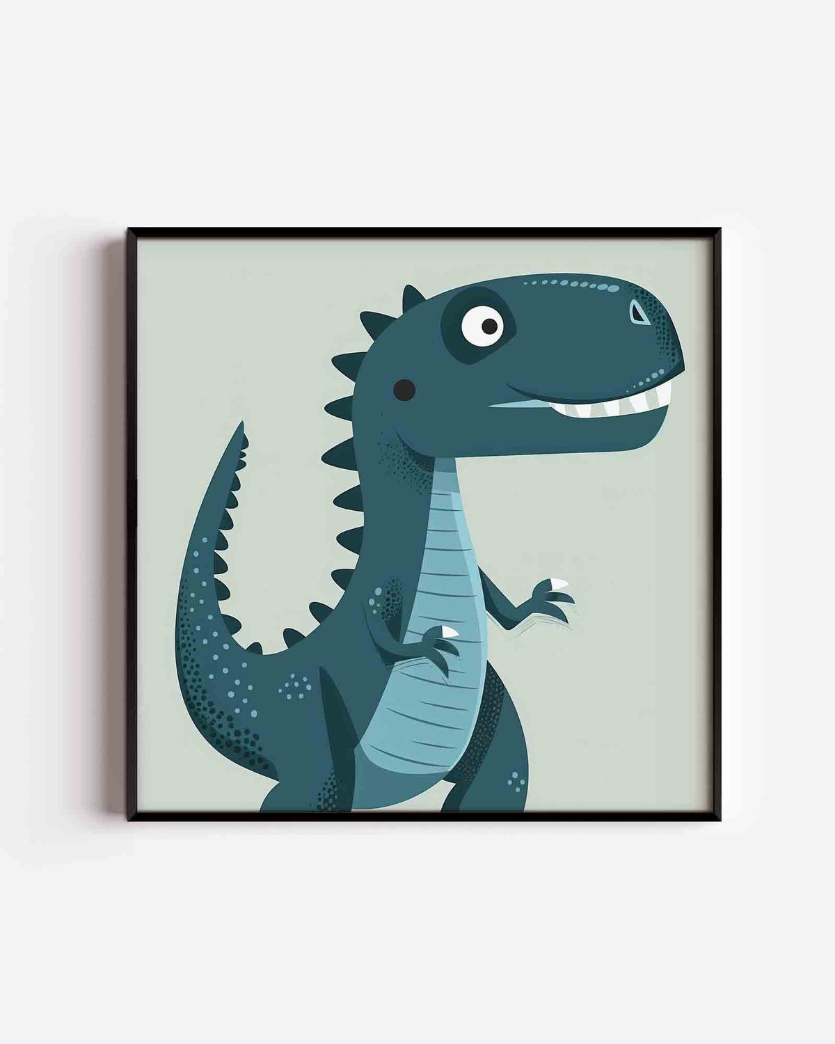 Dinosaurus illustratie – vierkante kinderposter als wanddecoratie