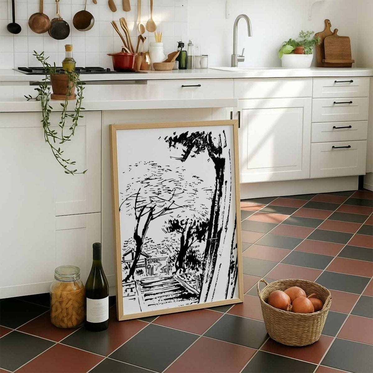Rustiek Boslandschap – staande muurposter met zomerse uitstraling
