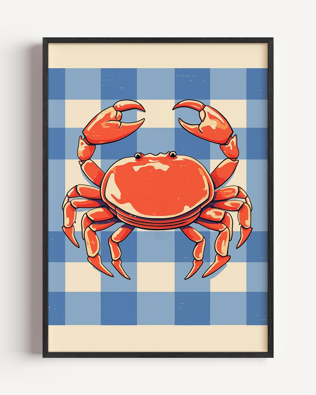 Vintage Krab Illustratie – keuken portret poster als wanddecoratie