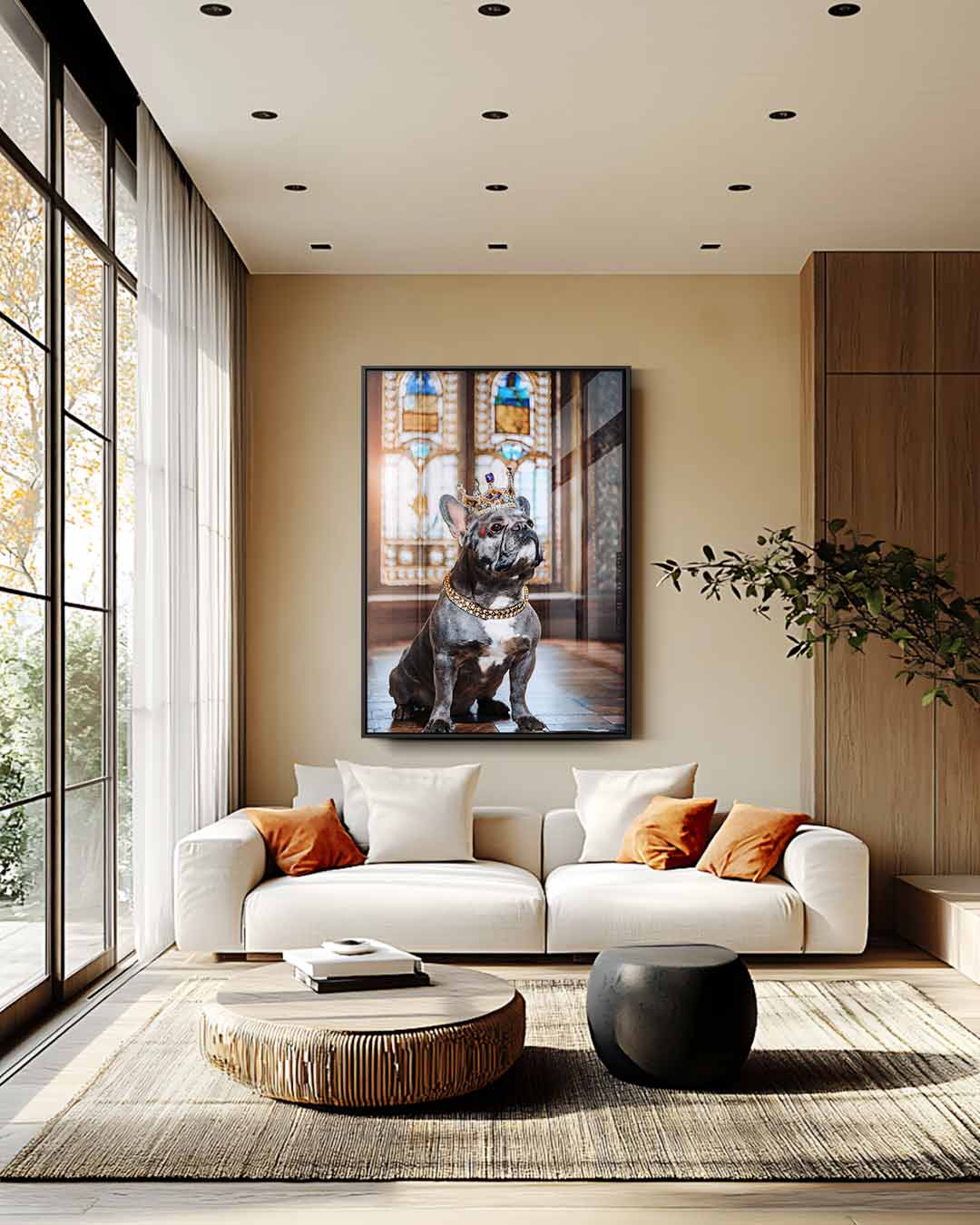 Koninklijke Bulldog Portret – modern portret kunstwerk van WallArtistic
