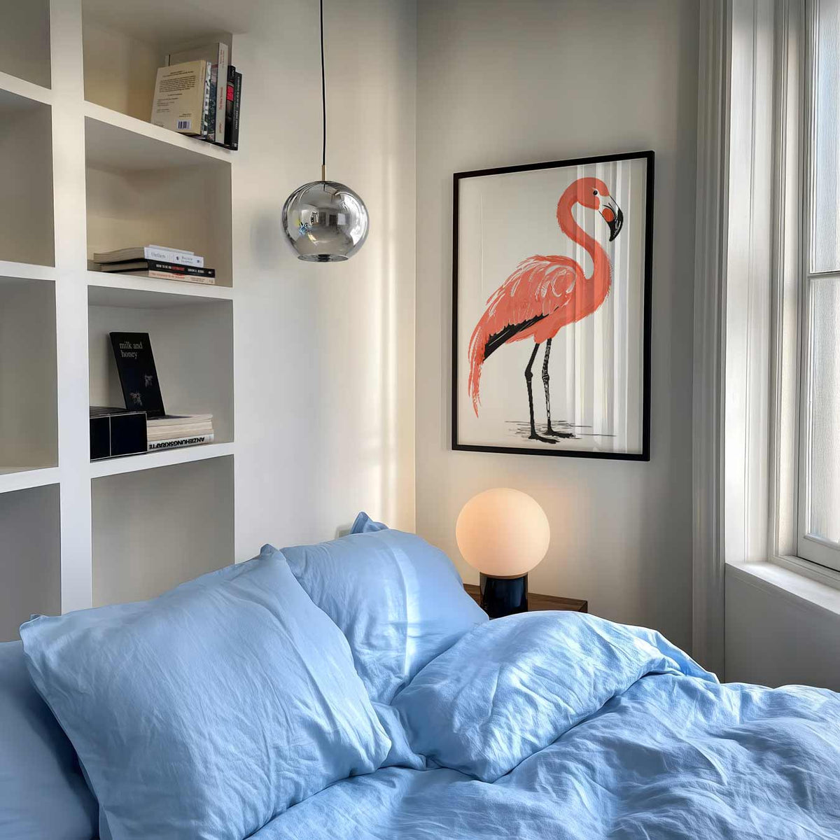 Flamingo Elegantie – staande muurposter met dierenthema