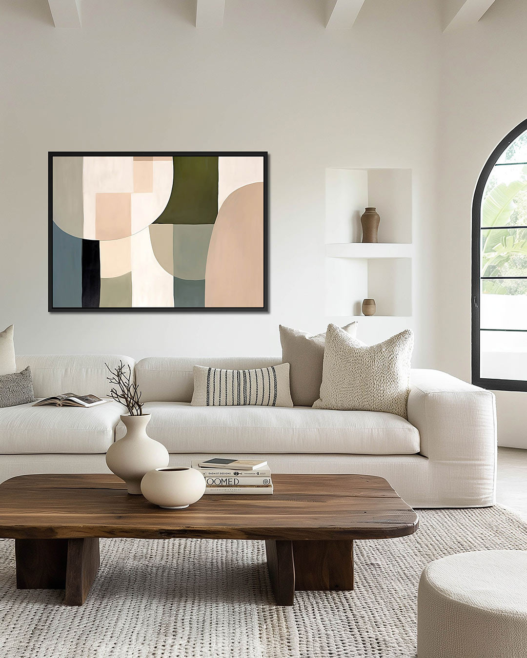Geometrische vormen compositie – Geometrische – wanddecoratie in interieur