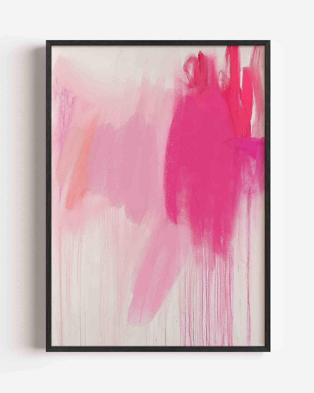 Roze en rode abstracte – Kunst & Design poster als staande wanddecoratie