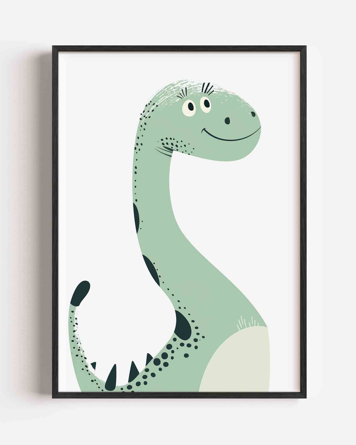 Lachende dinosaurus – kids portret poster als wanddecoratie