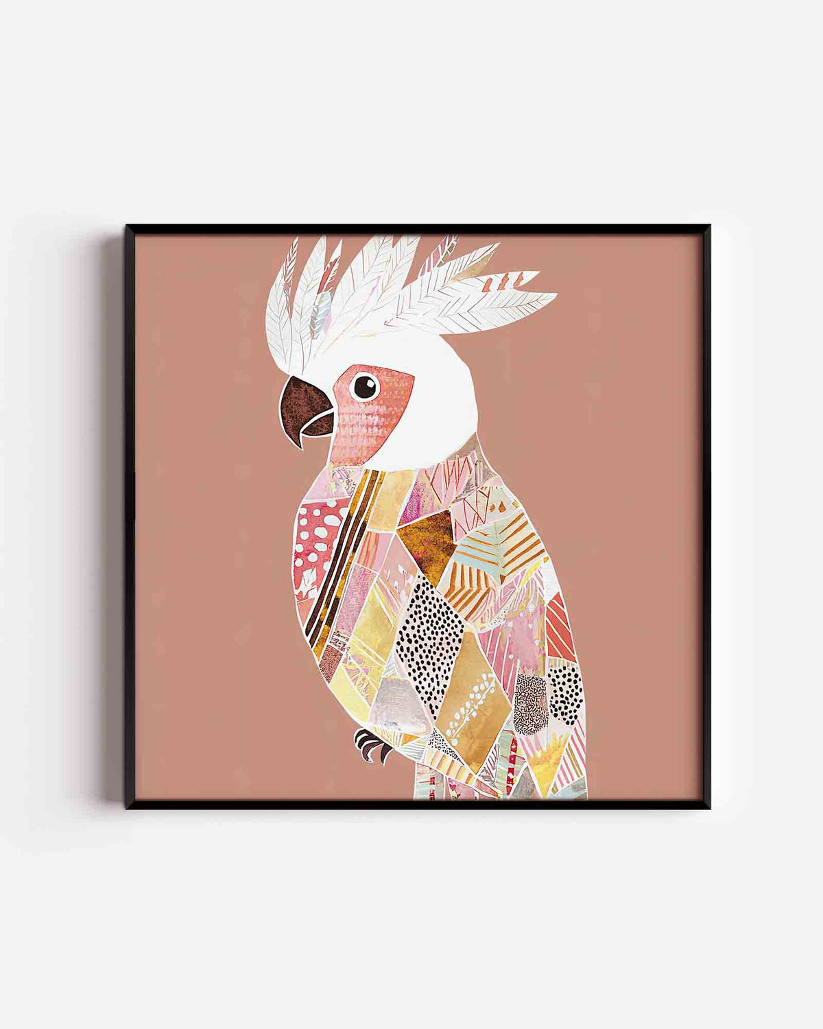 Gekleurde kaketoe – vierkante dierenposter als wanddecoratie