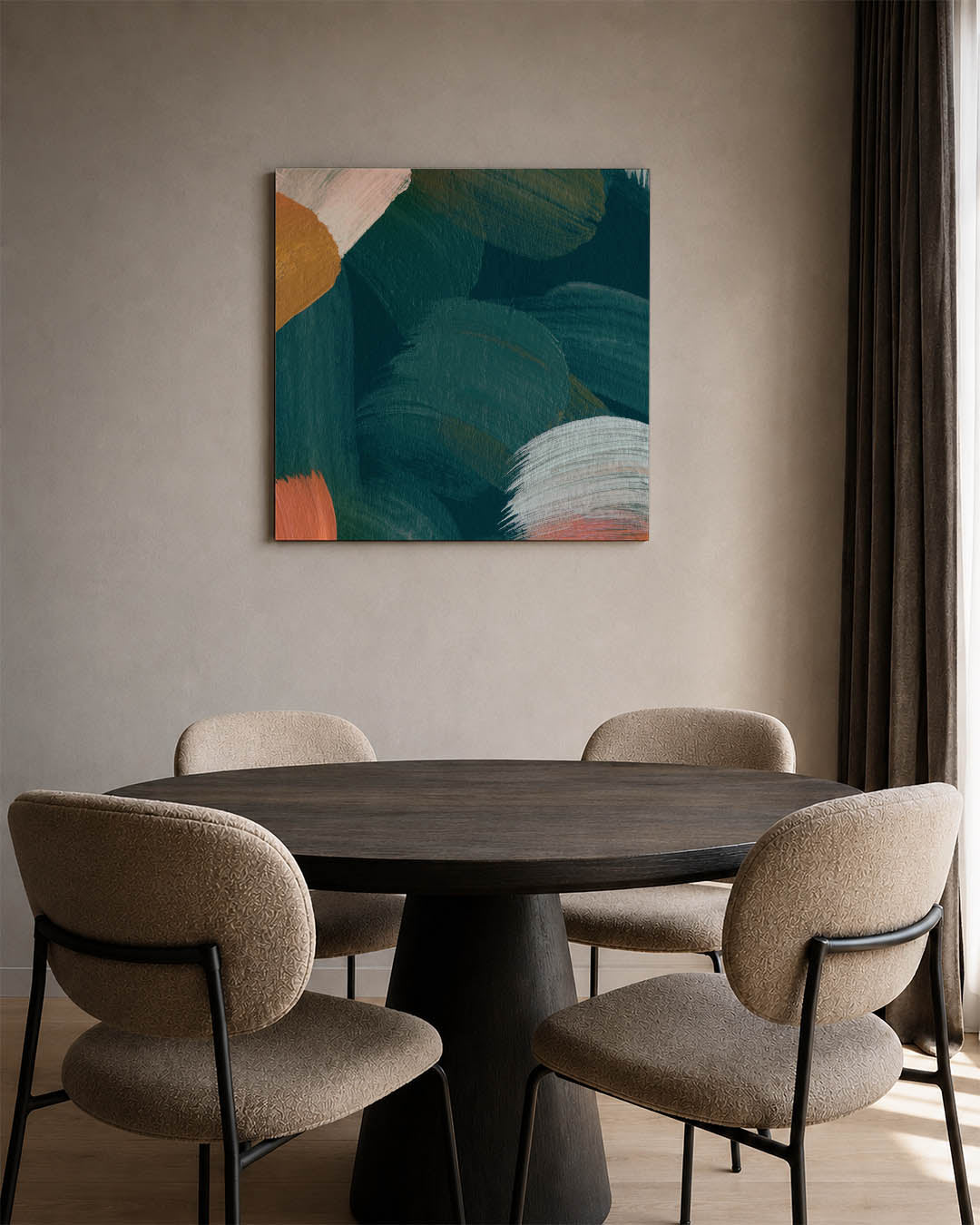 Kleurencompositie kunstwerk – derde productweergave – dit werk toont een levendige mix van kleuren en vormen. Brede