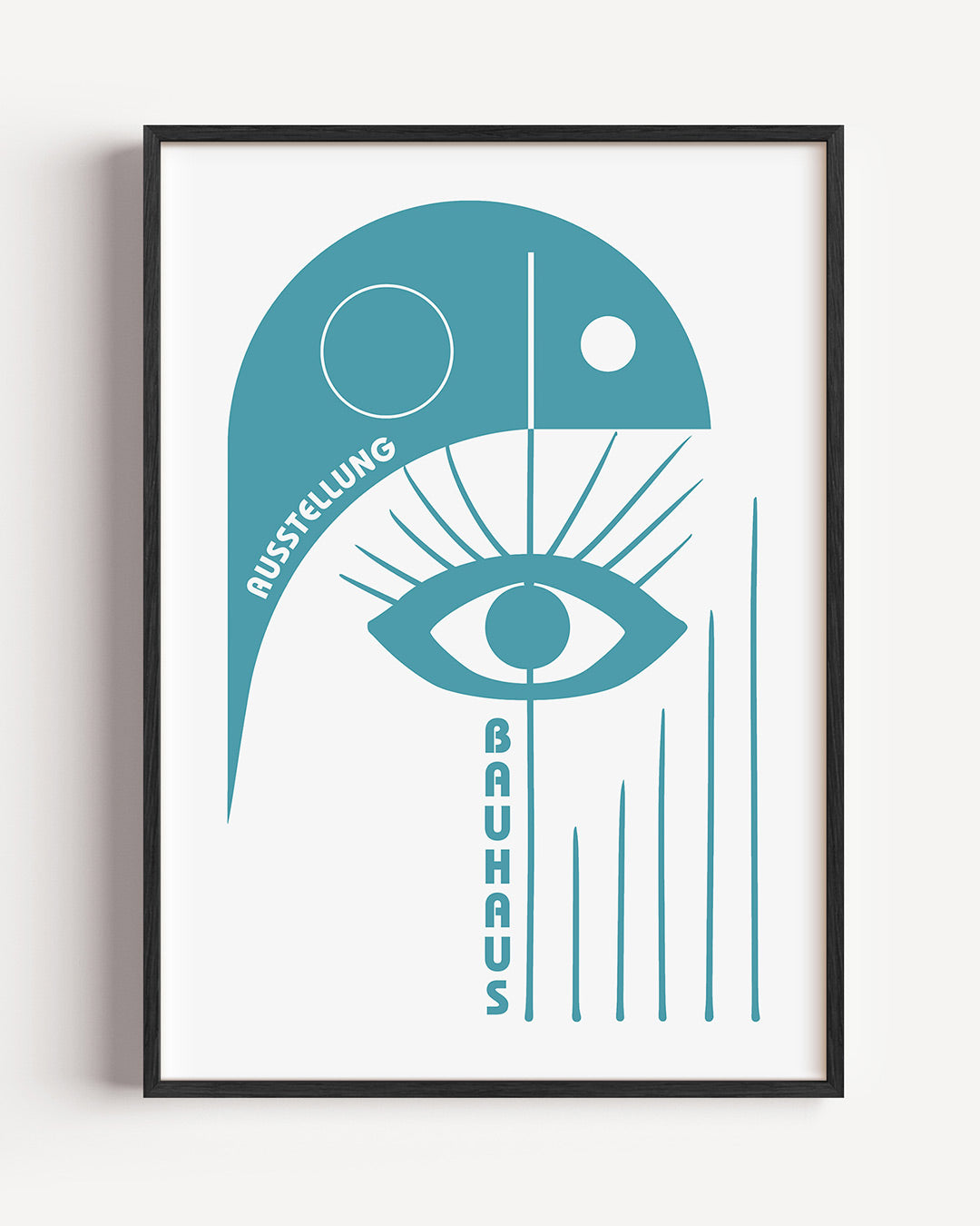 Oog en lijnen – staande Bauhaus poster als wanddecoratie