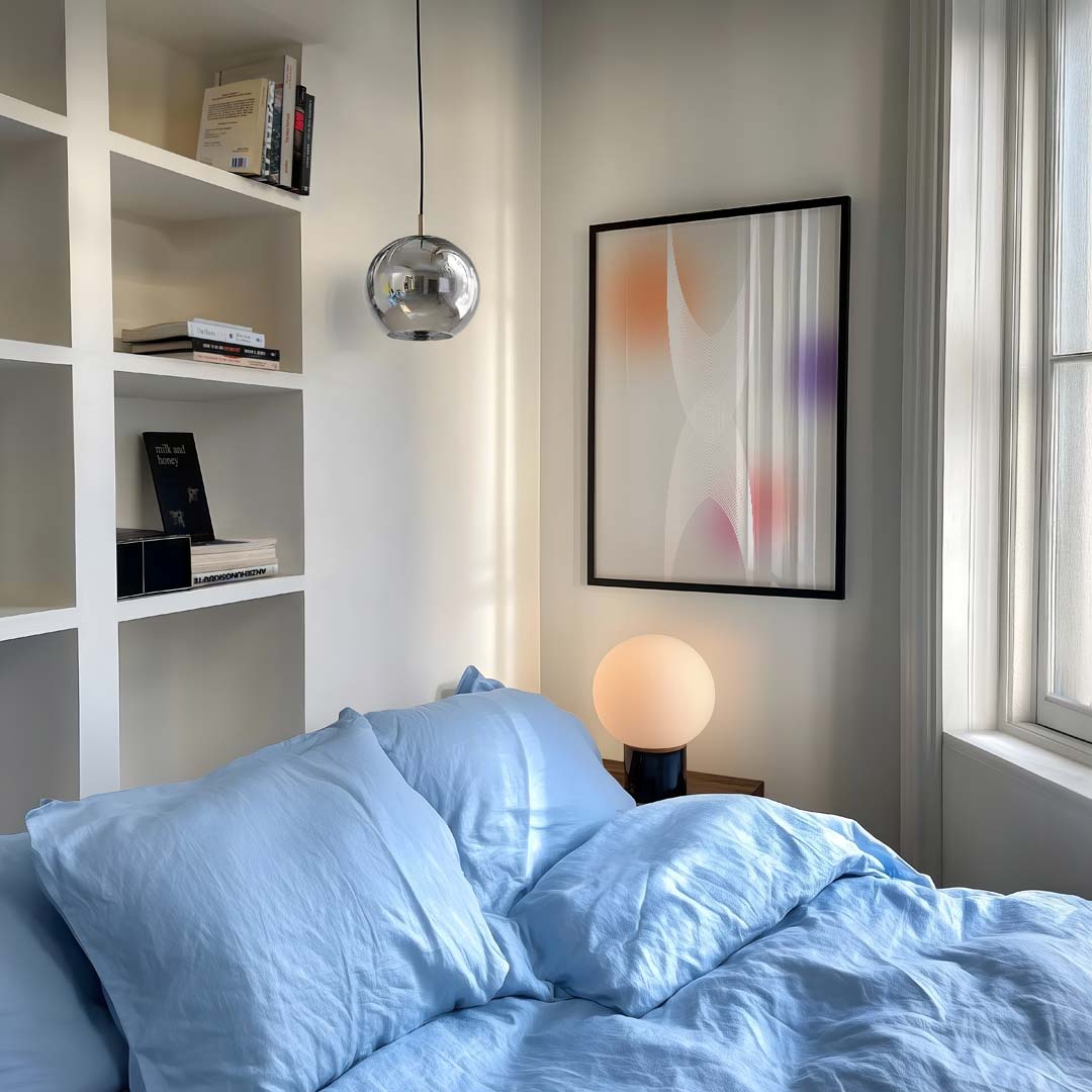 Abstracte Kleurenexplosie – staande kleurrijke abstracte wanddecoratie van WallArtistic