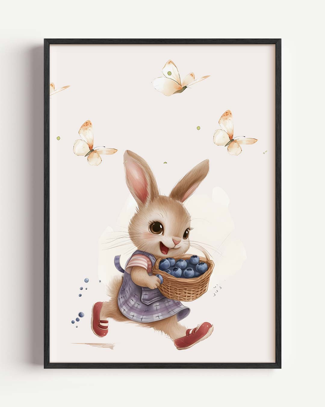 Springende Konijntje – kids portret poster als wanddecoratie