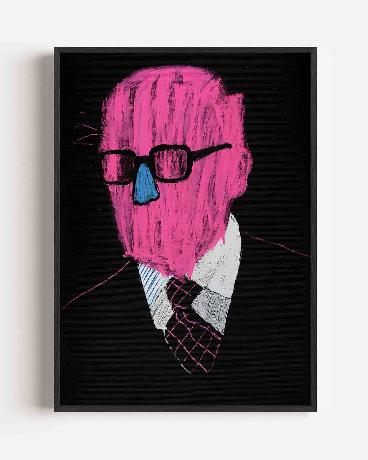 Abstracte figuur met bril – Pop Art en Streetart portret poster als wanddecoratie
