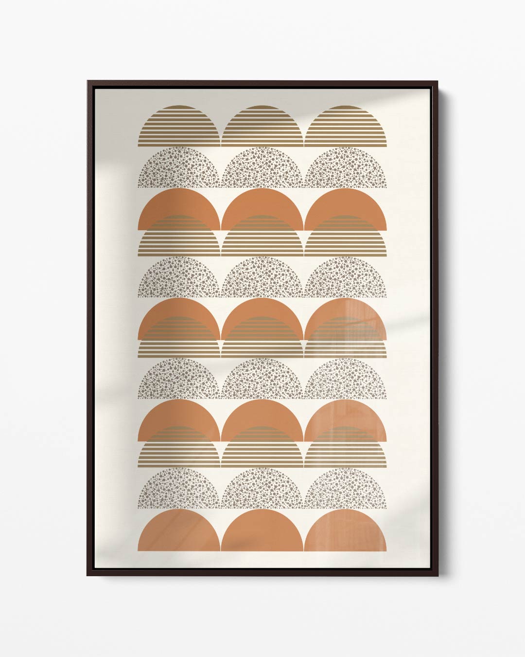 Retro Half Cirkel Patroon – portret kunstwerk als wanddecoratie