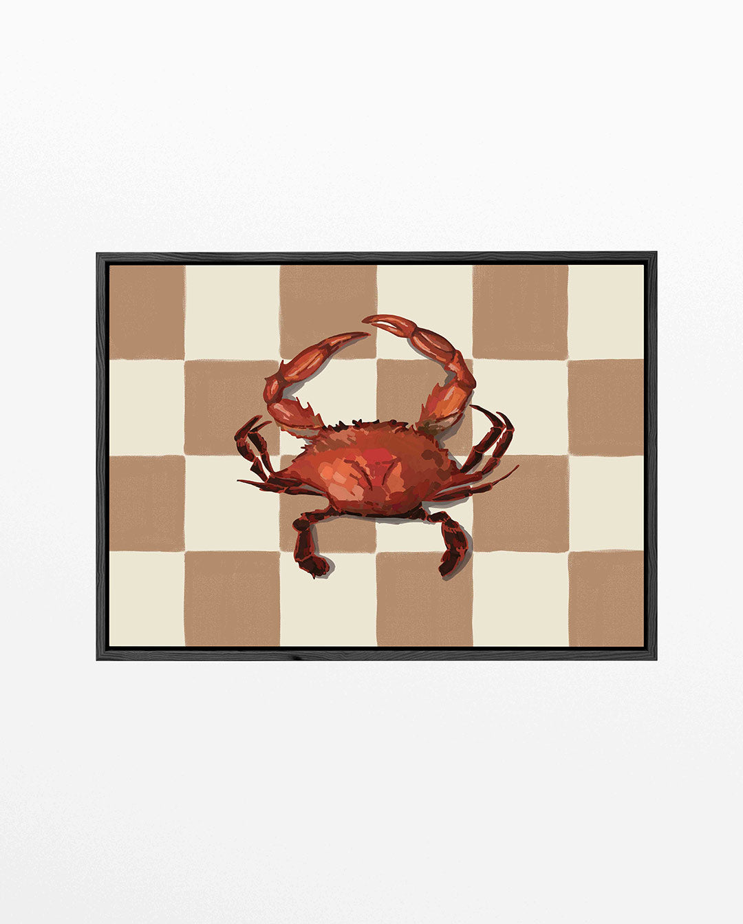 Krab op geruit patroon – liggend keuken kunstwerk