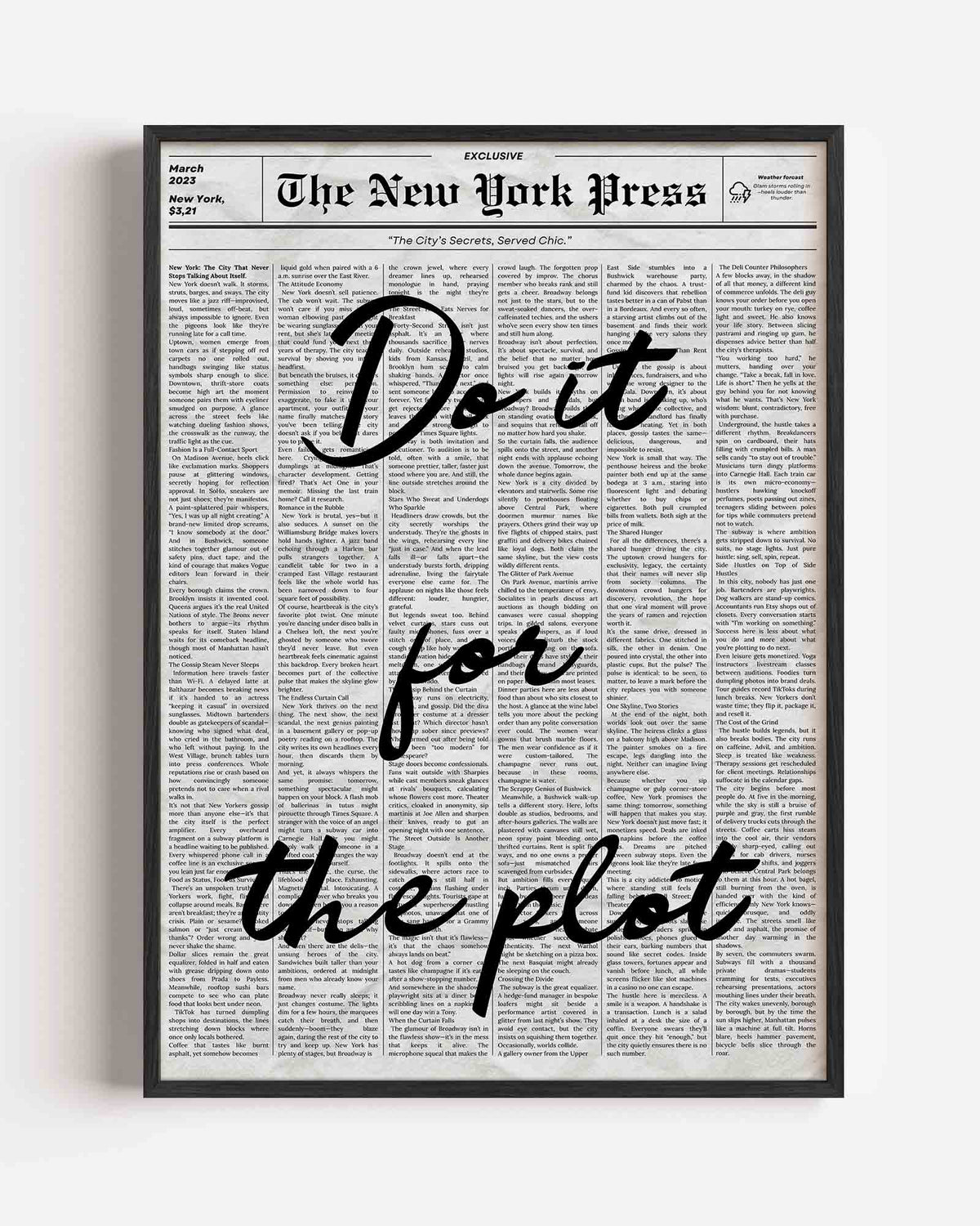 Do it for the plot – Pop Art portret poster als wanddecoratie