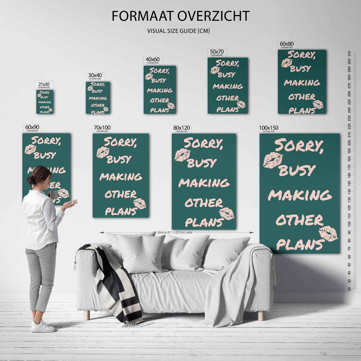Sorry busy making other plans – staande muurposter in Pop Art stijl