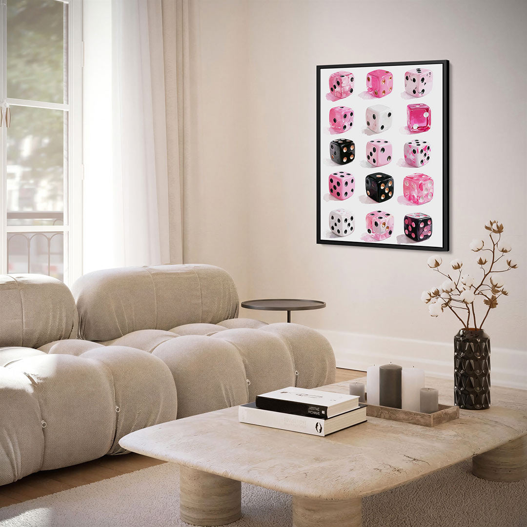 Dobbelstenen compositie – staand wanddecoratie kunstwerk