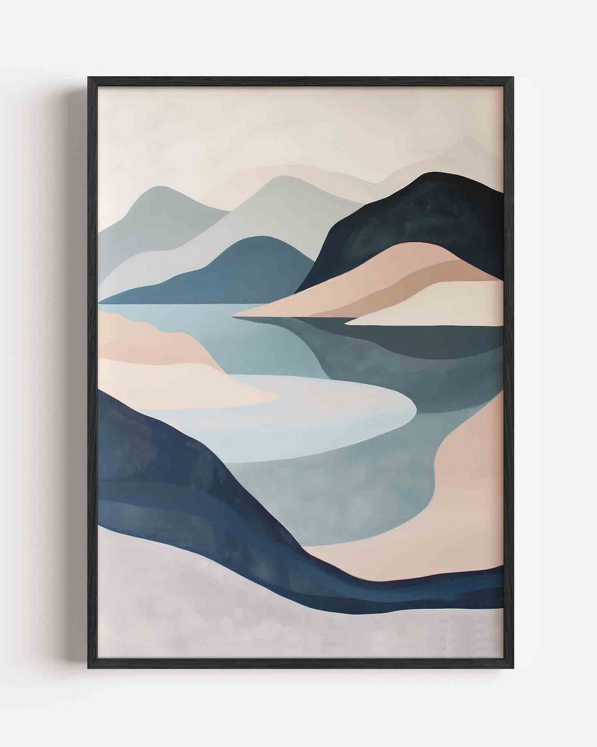 Landschap met bergen – hedendaagse illustratie portret poster als wanddecoratie