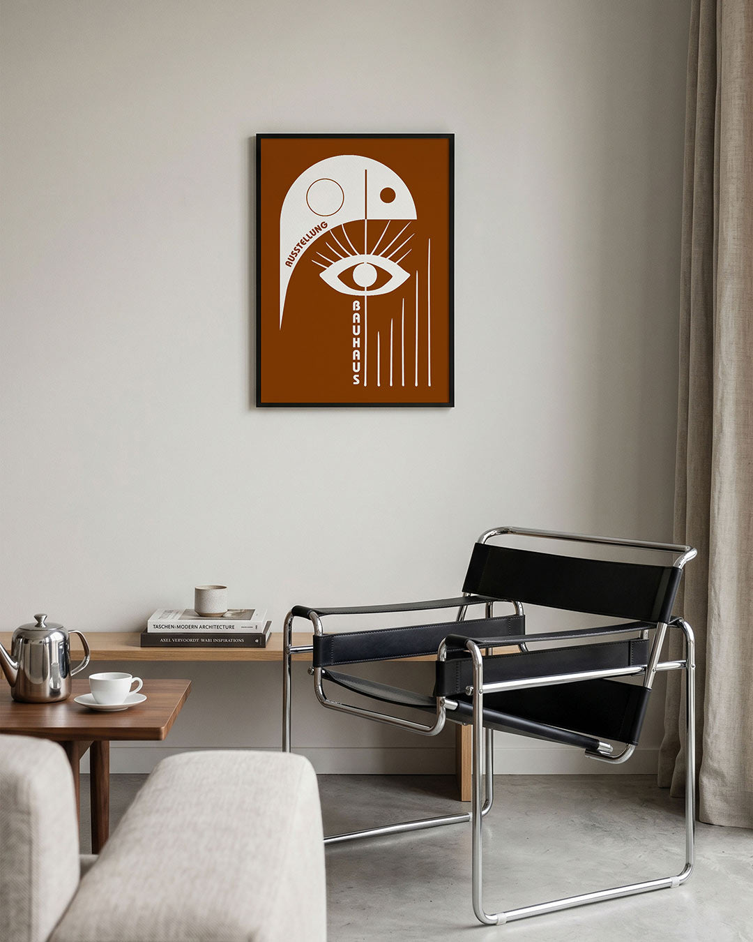 Oog en lijnen – geometrische Bauhaus poster in staand formaat