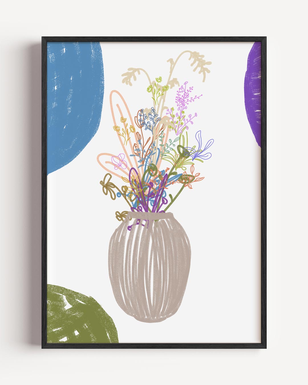 Bloeiende Vaas Tekening – bloemen portret poster als wanddecoratie