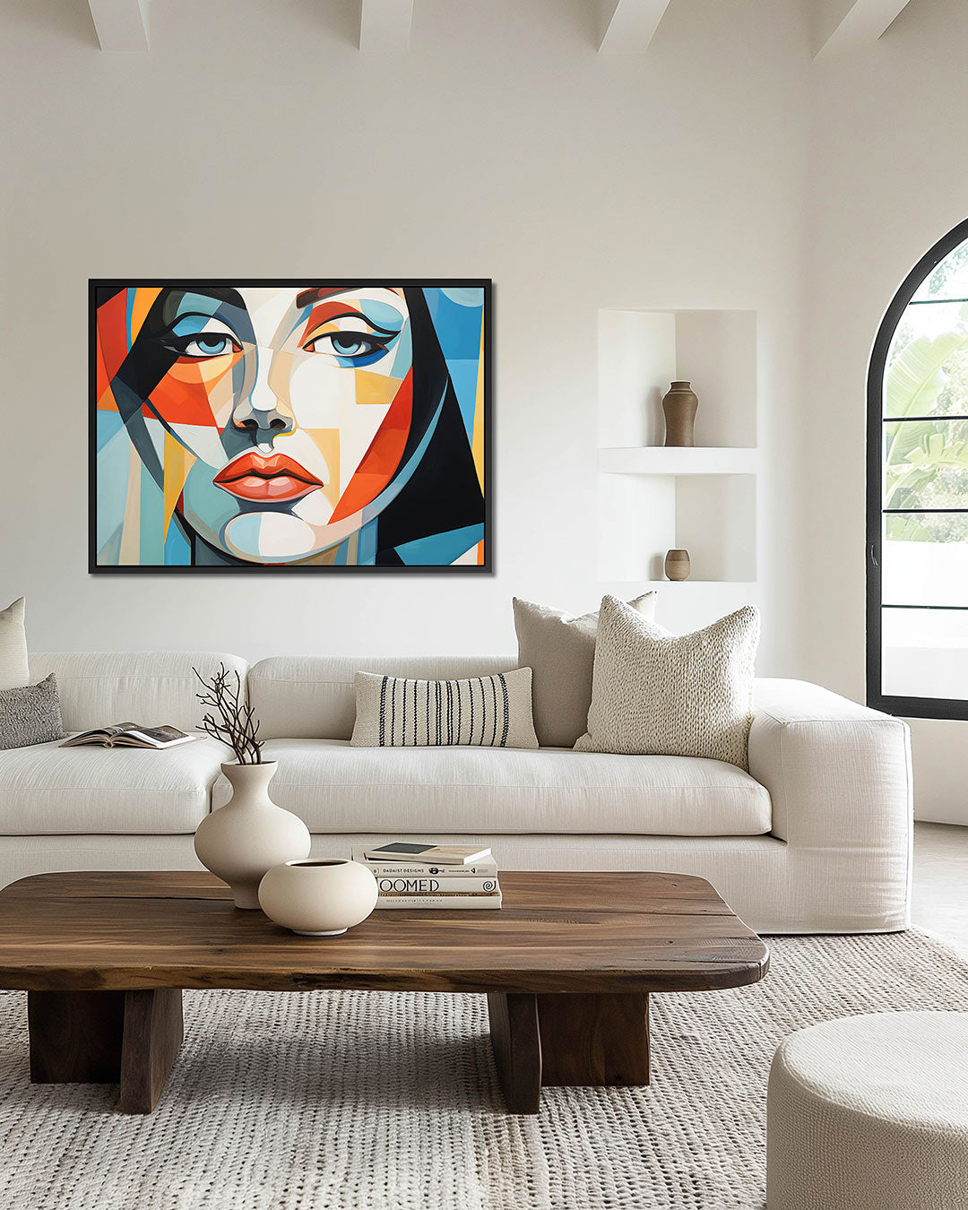 Geometrisch portret – wanddecoratie in interieur