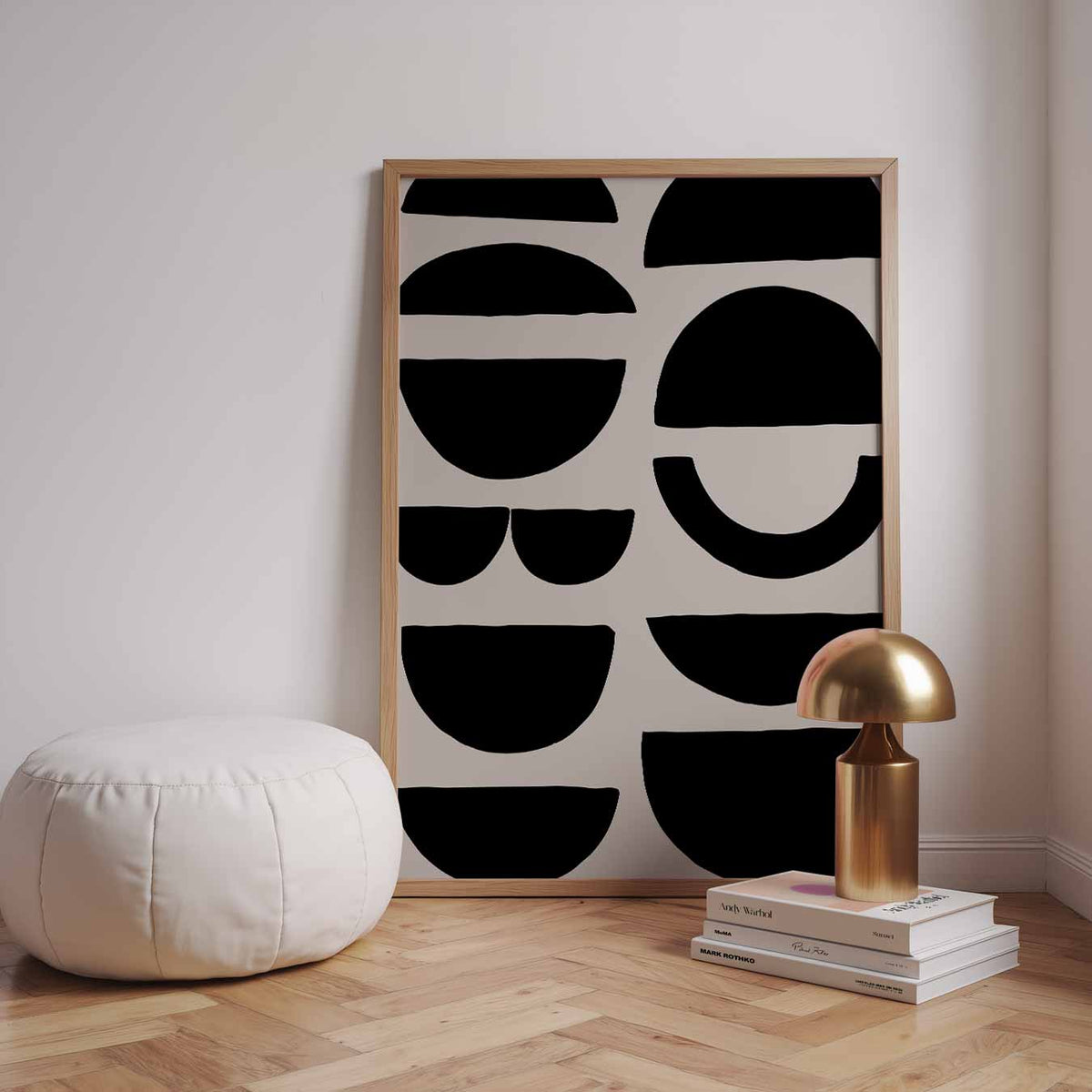 Modern Geometrische Wandkunst – staande kleurrijke abstracte wanddecoratie van WallArtistic