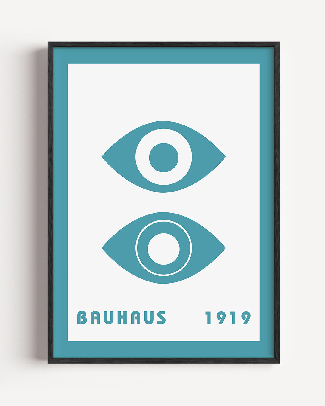 Oogvormen en vlaken – staande Bauhaus poster als wanddecoratie