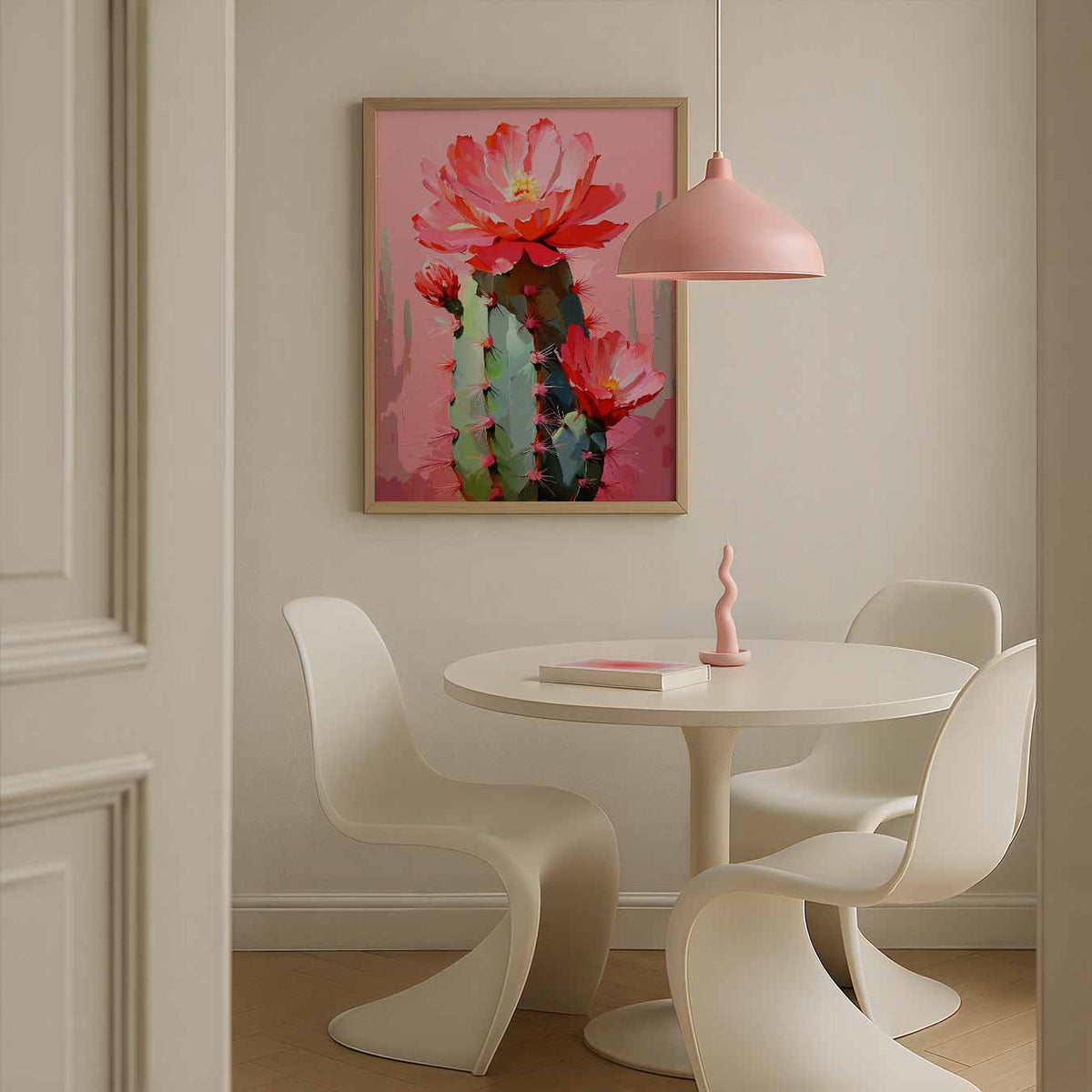 Bloeiende Cactus Kunstposter – staande paas wanddecoratie van WallArtistic