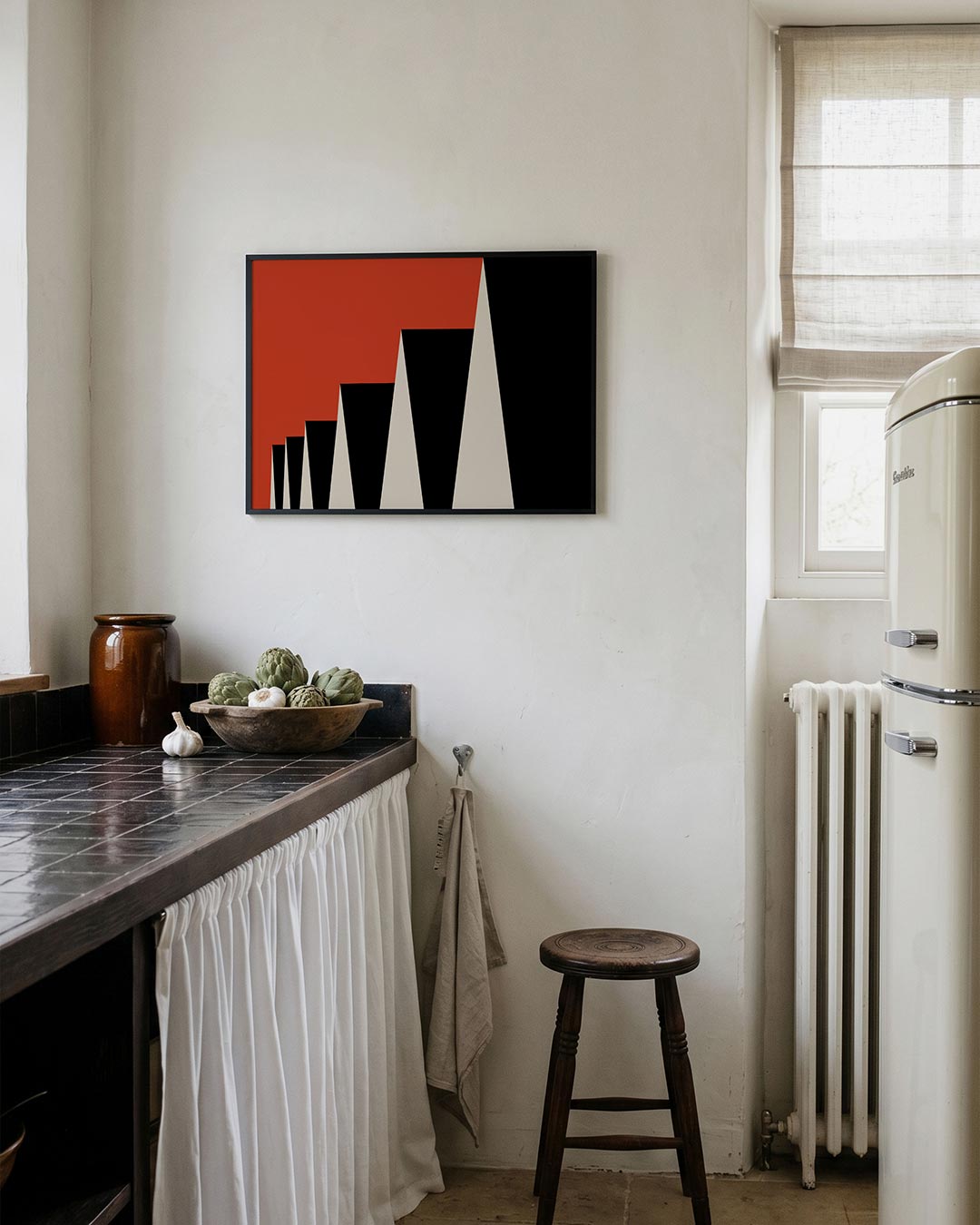Vormritme en kleur – geometrische poster in Bauhaus-stijl van WallArtistic